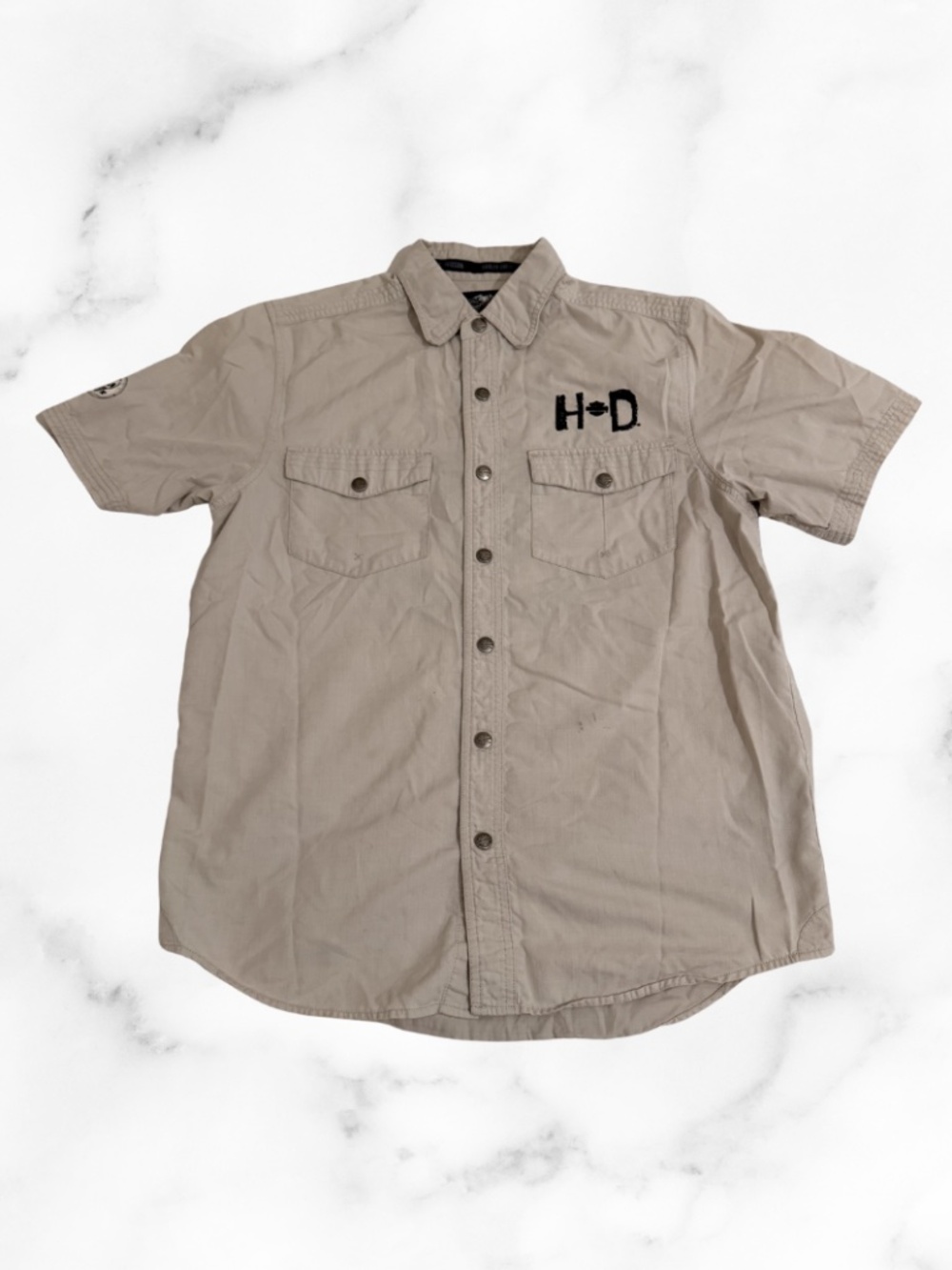 Mens Harley Davidson Snap Button Down Shirt
